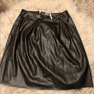 ASOS Curve faux leather midi skirt with pleats NWT